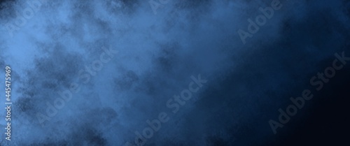 Bild auf Leinwand Smoke and cloudy background with dark blue and light blue color for poster, flyer, or banner background