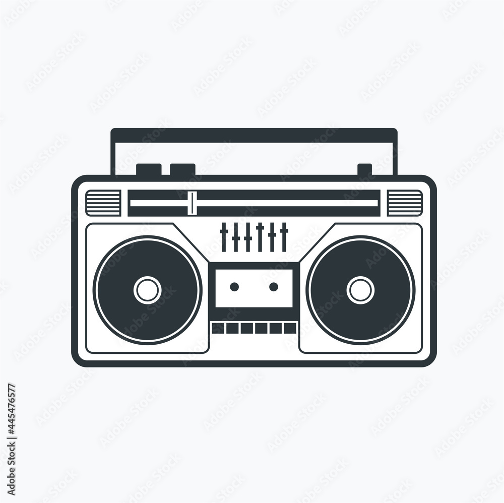 an illustration of a radio tape, vector art. an illustration of a radio tape, vector art.