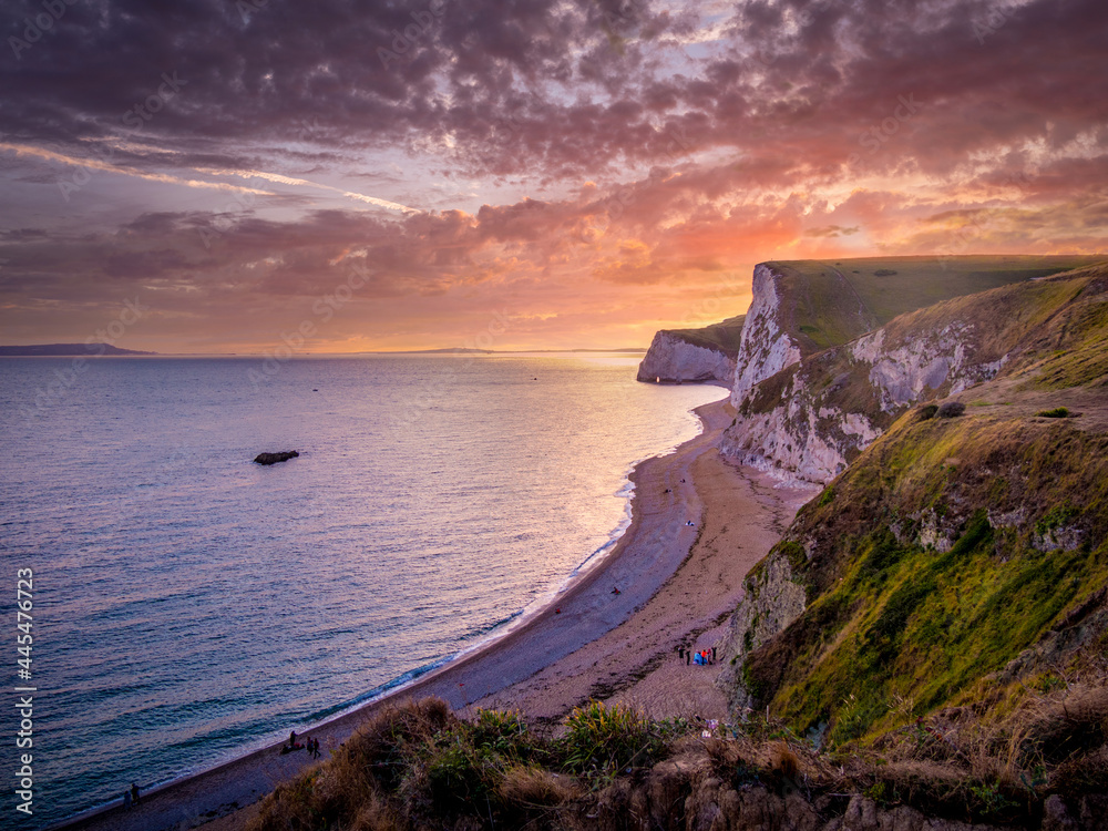 The White Cliffs of Lulworth Cove in England - nature photography