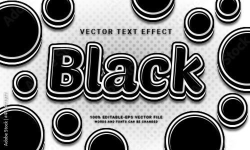 Black editable text style effect