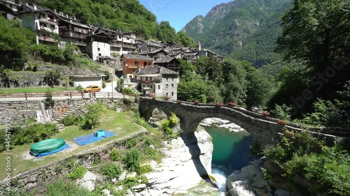 The beautiful village of Pontboset in the Champorcher Valley. Aosta Valley, northern Italy. photo