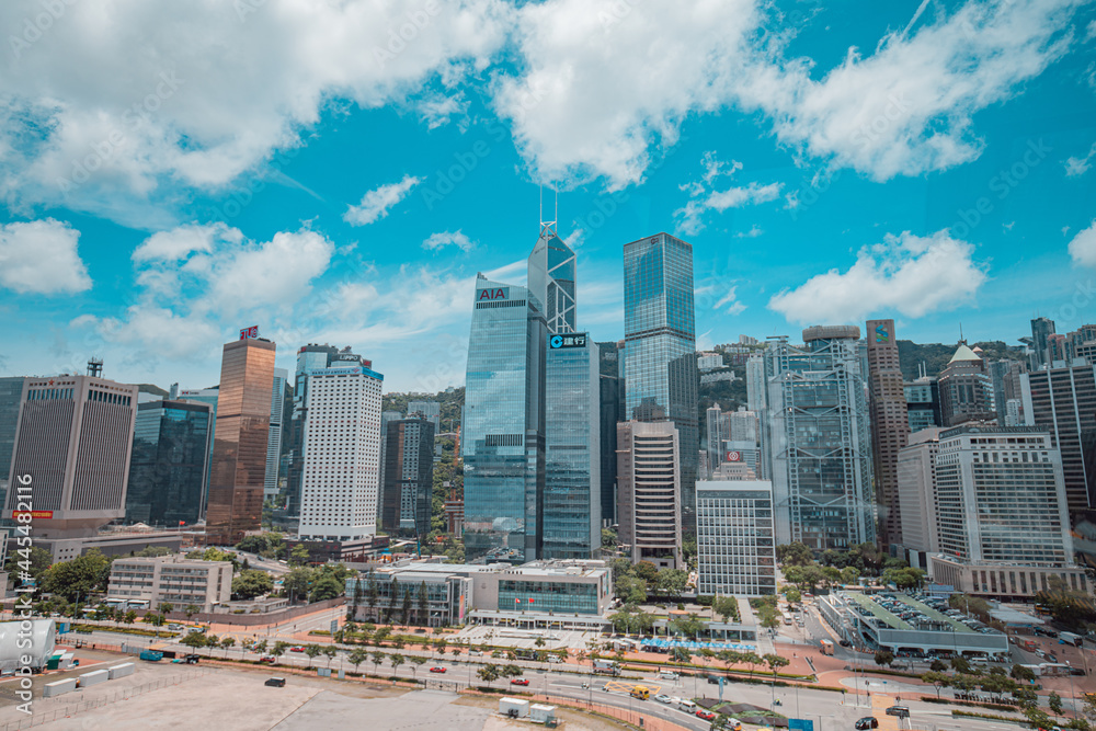 Obraz premium Hong Kong cityscapes and architecture view in sunny summer
