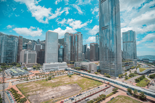 Hong Kong cityscapes and architecture view in sunny summer