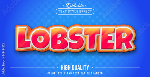 Editable text style effect - Orange Lobster text style theme.