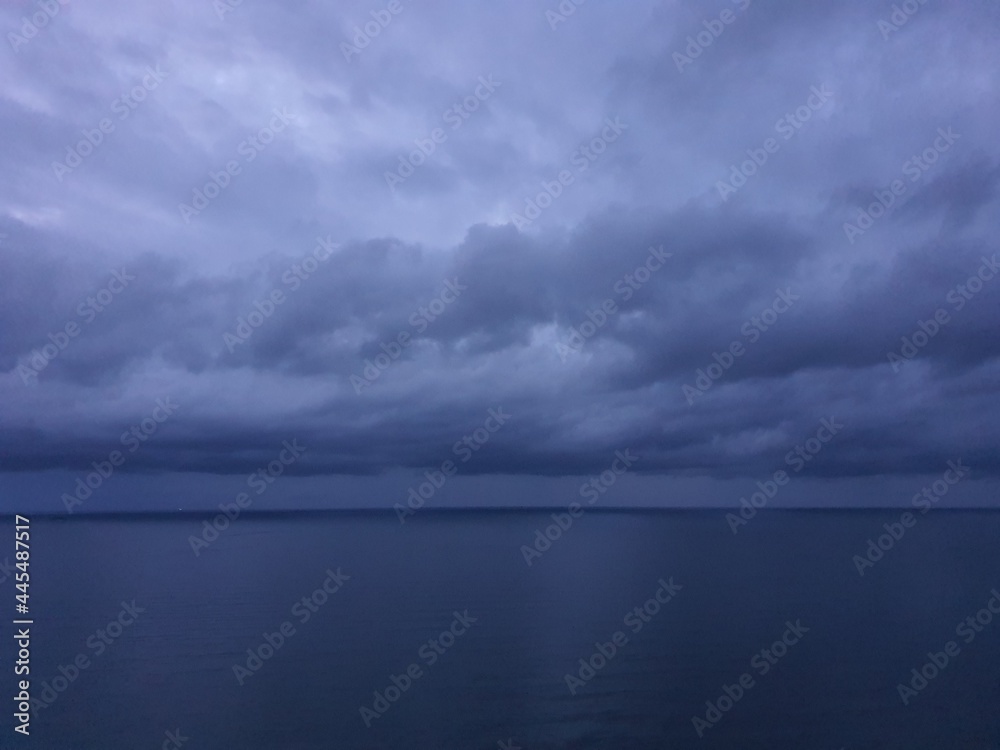 storm clouds over lake