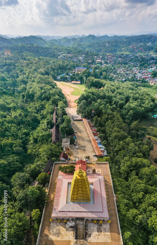 Chedi Phutthakhaya or Puttakaya Pagoda, Wat wang Wiwekaram or wat luang pho uttama in Sangkhlaburi, Kanchanaburi, Thailand photo