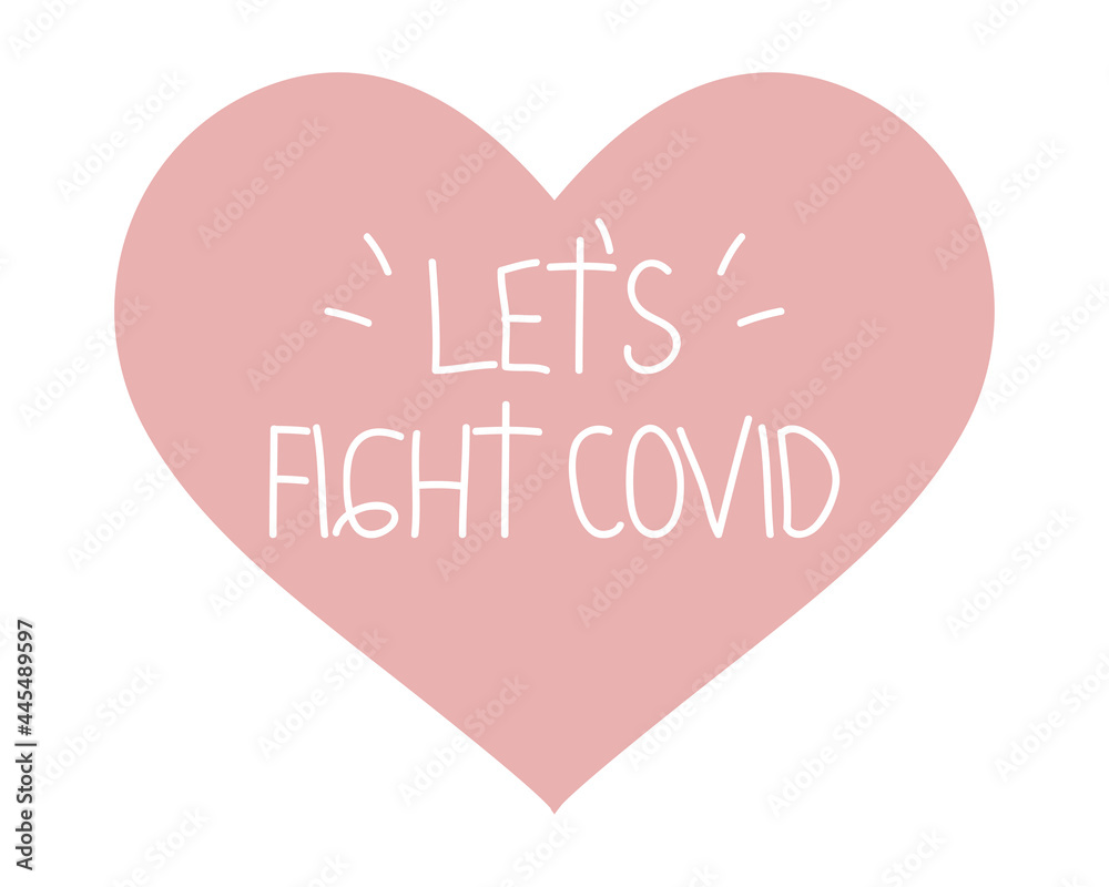 Lets fight covid illustration