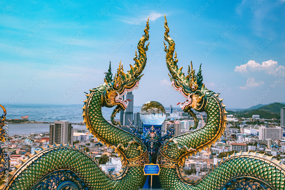 Obraz premium Wat Khao Phra Khru viewpoint in ChonBuri, Thailand