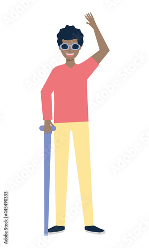cartoon blind man