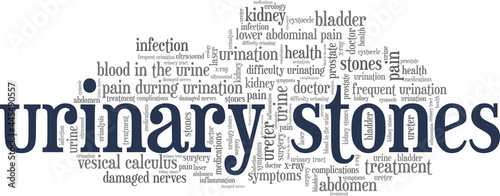Urinary Stones vector illustration word cloud isolated on a white background.