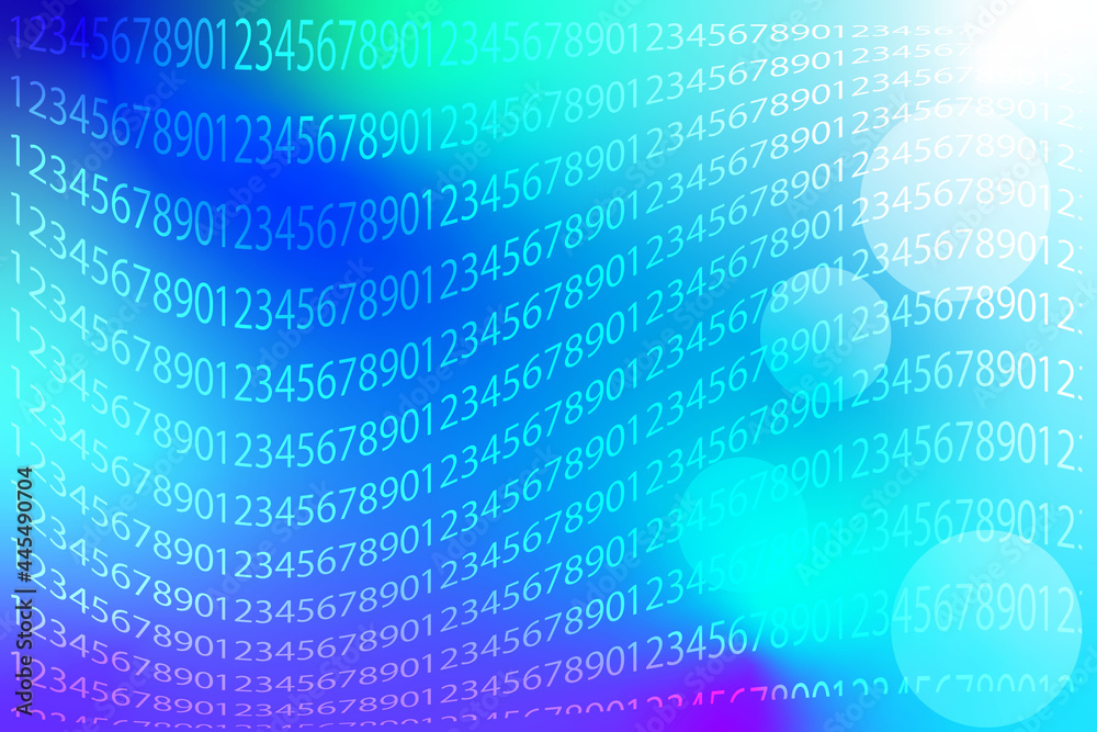 Obraz premium グラデーションの背景 青色 数字模様