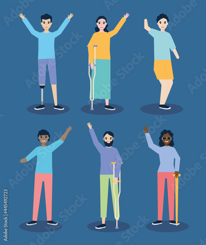 disabled people icon collection