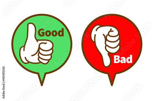 Good Bad ハンドサインふきだし 