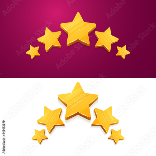 3d five yellow stars customer product rating review