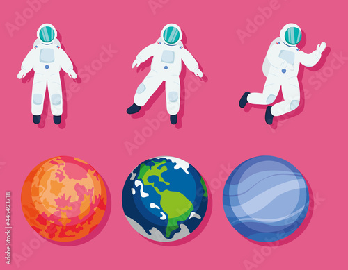 planets and astronauts