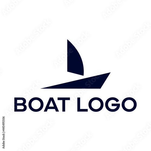 Simple ship logo design vector