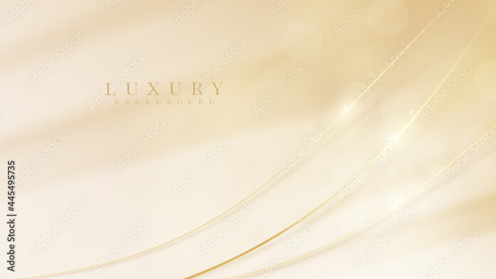 Naklejka premium Diagonal golden curve on yellow luxury background, award ceremony scene concept, modern cover design vector illustration.
