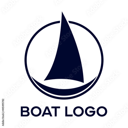 Simple and abstract ship logo design vector