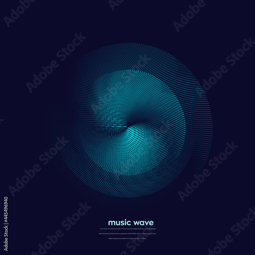 Vector sound wave. Abstract colorful digital music equalizer. Audio wave graph of frequency and spectrum vector illustration on dark background. 