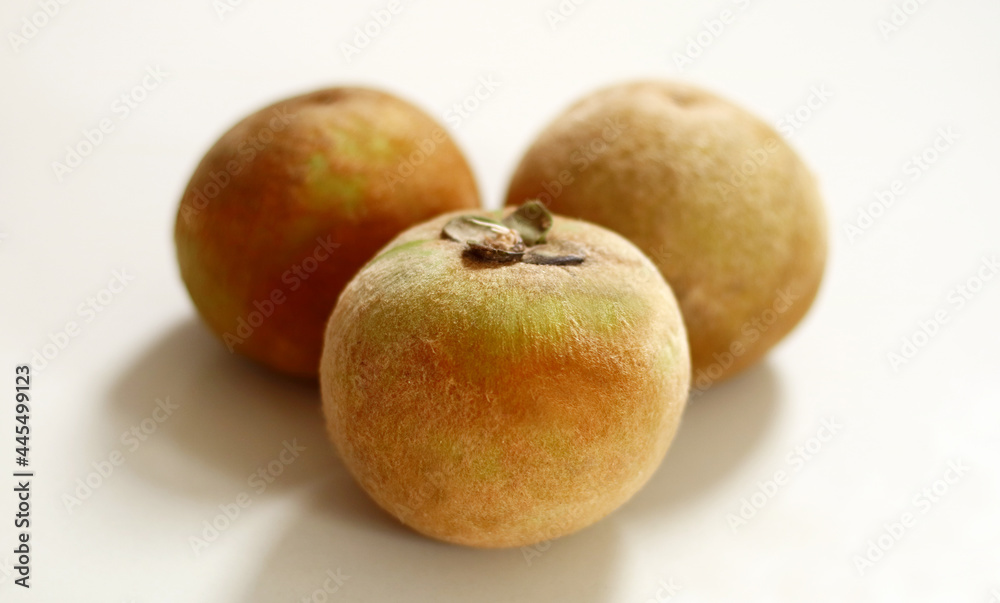Velvet apple fruit or bisbul on white background. Velvet apple fruit or bisbul on white background.