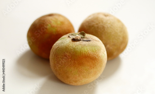 Velvet apple fruit or bisbul on white background. photo