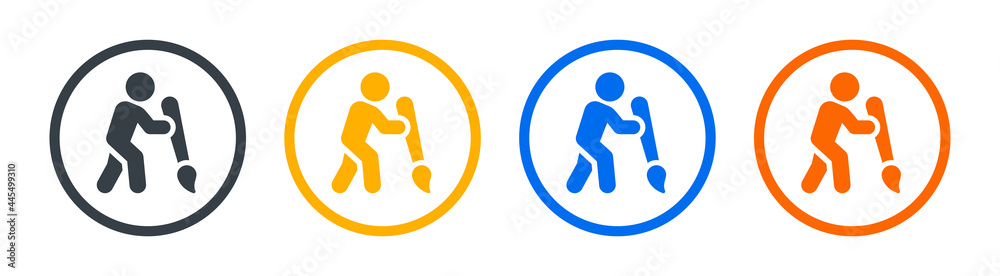 Artist is painting icon vector illustration. Art concept Artist is painting icon vector illustration. Art concept