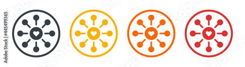 Love with social network icon. Community symbol concept