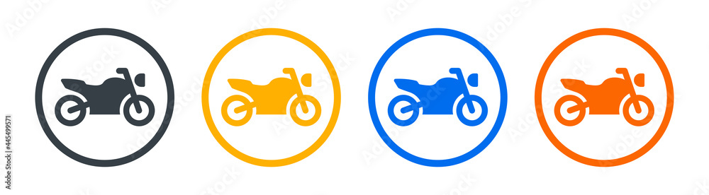Motorbike or motorcycle icon vector illustration. Two wheeled vehicle symbol.  Transportation concept Stock Vector | Adobe Stock