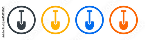 Shovel icon vector set. Construction equipment concept
