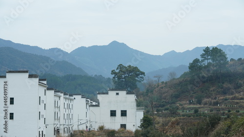 The beautiful countryside view with the river and mountains in the south of the China © Bo