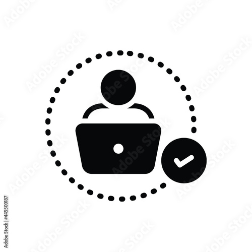 Black solid icon for thorough
