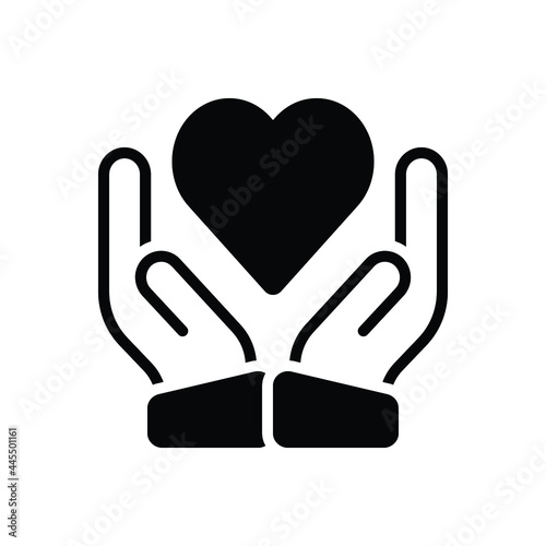 Black solid icon for carefully