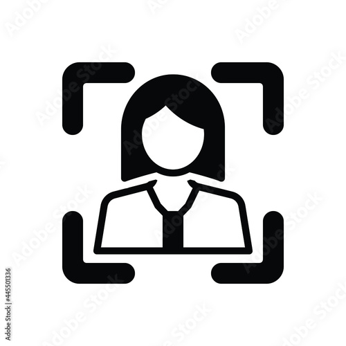 Black solid icon for focusing