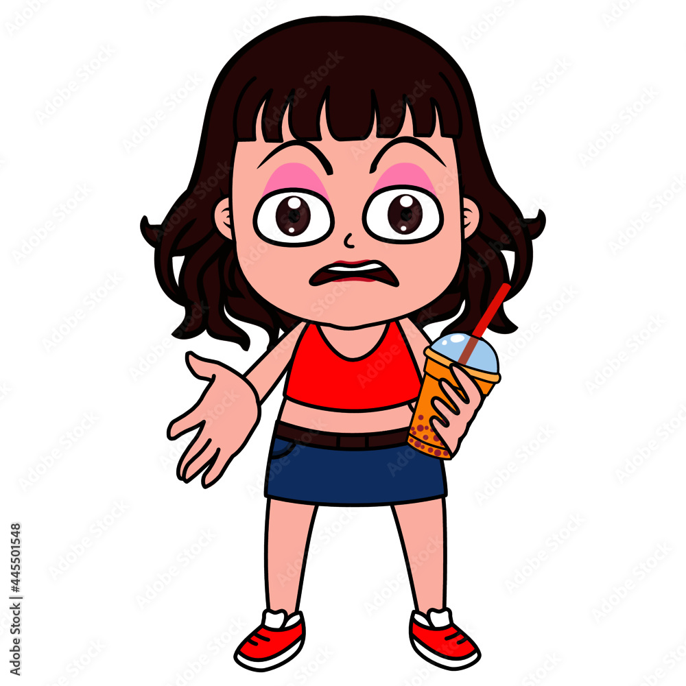 Cute Girl in the Jean Skirt with Various Emotion Cute Girl in the Jean Skirt with Various Emotion