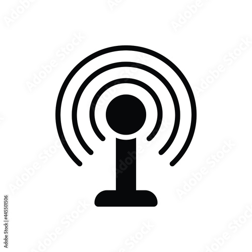Black solid icon for transmit