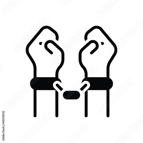 Black solid icon for arrested