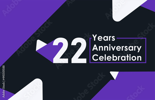 22 years anniversary celebration modern banner template design