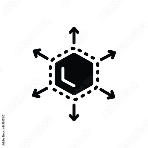 Black solid icon for expanding