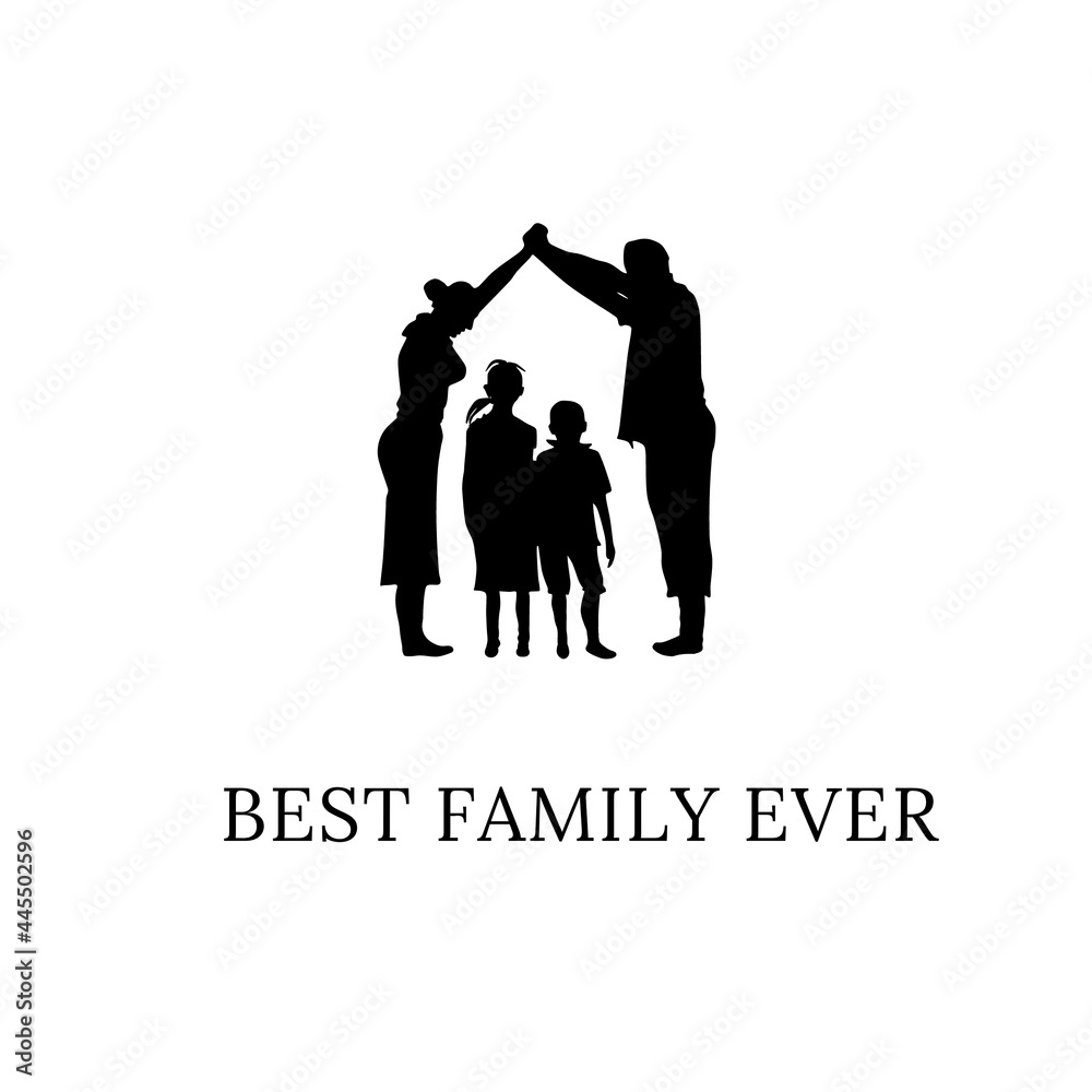family silhouettes vector