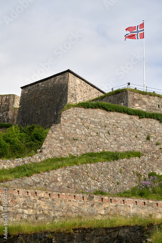 Vertical shot of the fortress called Fredriksten in Halden, Norway photo