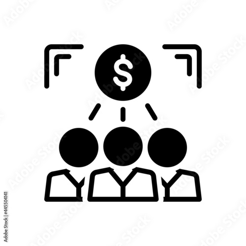 Black solid icon for investors