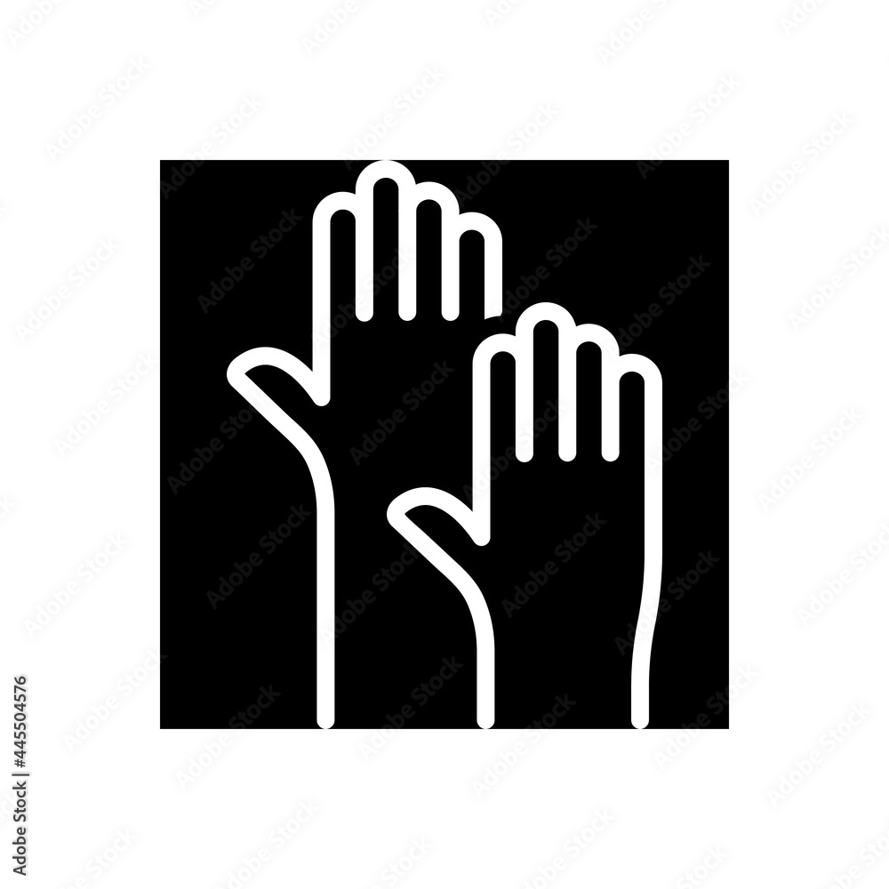 Black solid icon for raising Black solid icon for raising