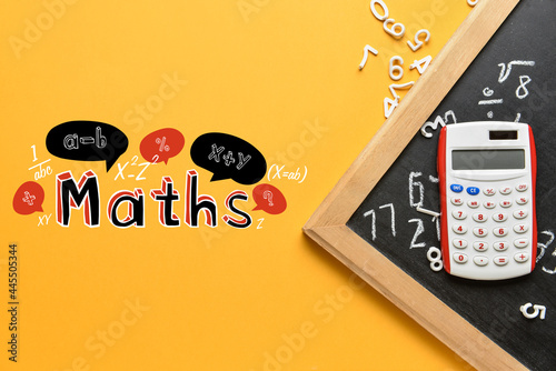 Calculator with chalkboard ...