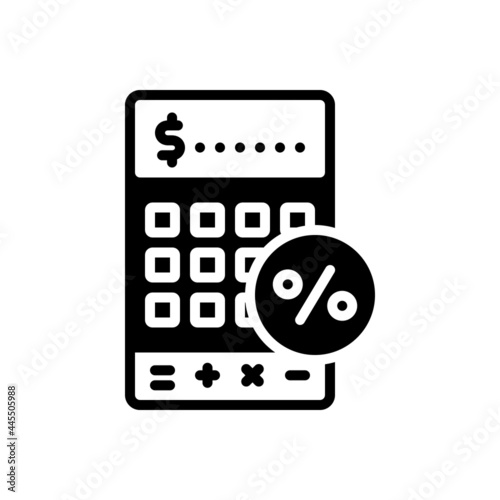 Black solid icon for vat tax