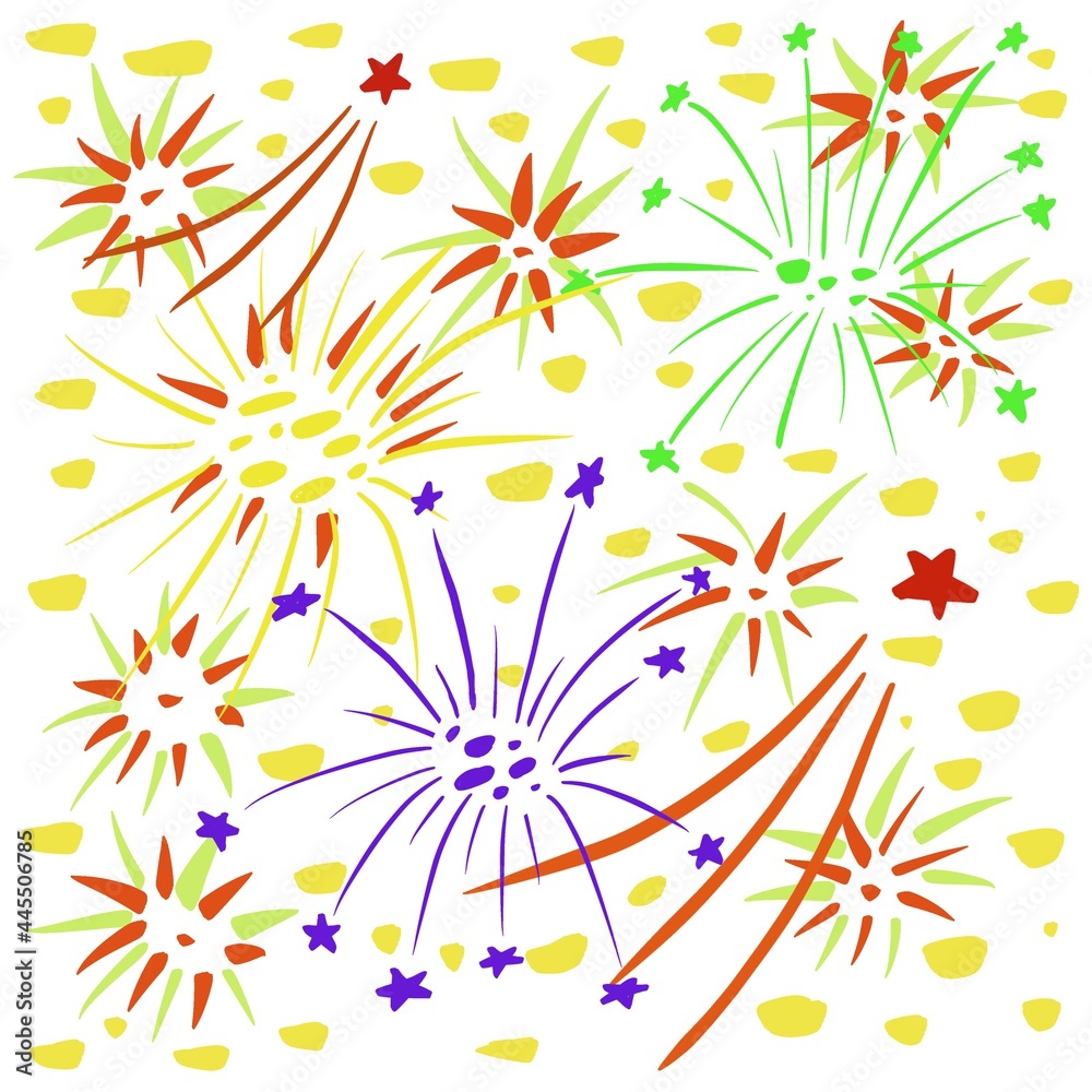 Firework Background pattern on the white field Firework Background pattern on the white field