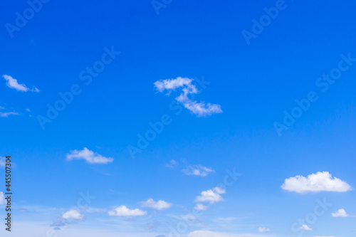 Blue sky in white cloud clear view for background and texture