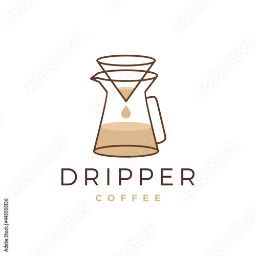 chemex coffee dripper paper filter logo vector icon illustration photo