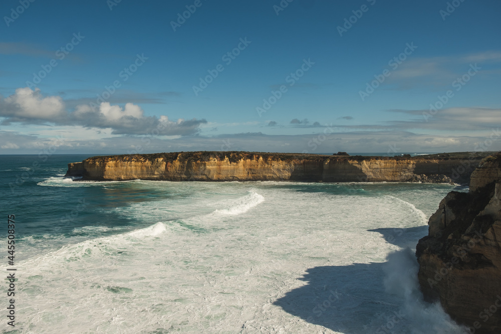 Great ocean road in australia, sandstone rock formations in the ocean
