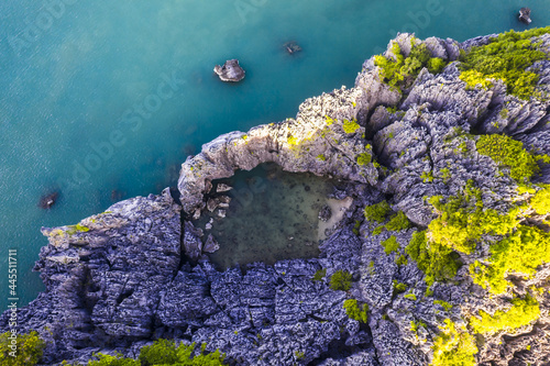 Lagoon in Angthong National Marine Park, Surattani, Thailand Drone Aerial UAV landscape no people copy space photo