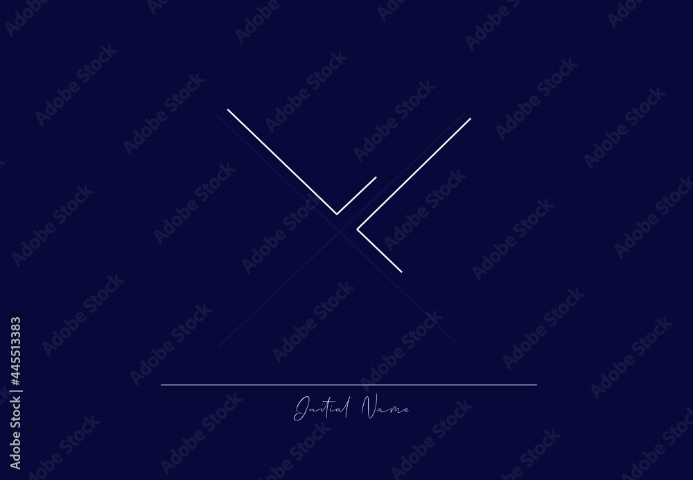 
White stylish and elegant letter X with dark blue background signature logo for company name or initial 
